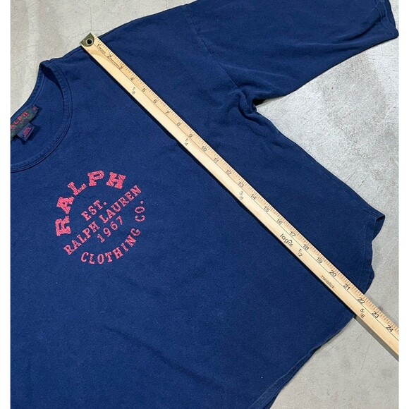 RALPH Ralph Lauren 90s T-Shirt Womens XL Navy Cotton RRL Logo Graphic Print - Picture 7 of 8